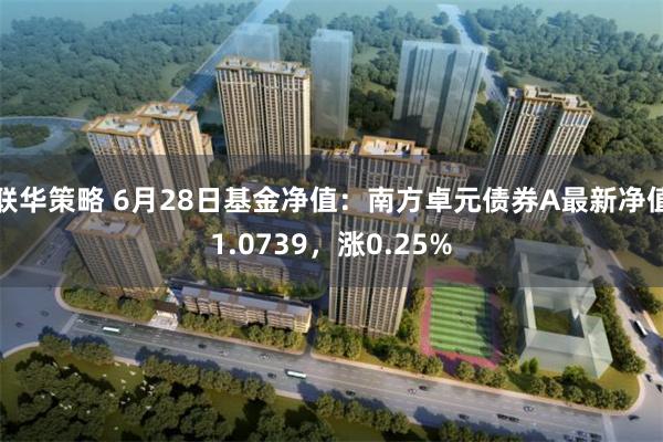联华策略 6月28日基金净值：南方卓元债券A最新净值1.0739，涨0.25%