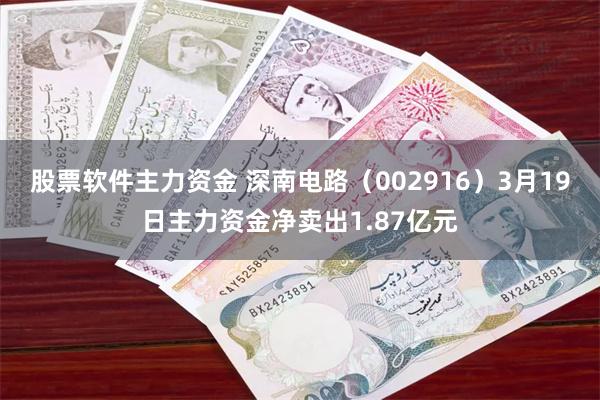 股票软件主力资金 深南电路（002916）3月19日主力资金净卖出1.87亿元