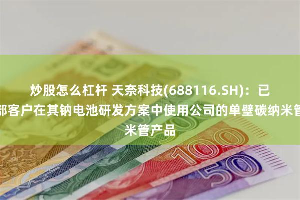 炒股怎么杠杆 天奈科技(688116.SH)：已有头部客户在其钠电池研发方案中使用公司的单壁碳纳米管产品