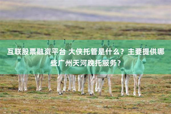 互联股票融资平台 大侠托管是什么？主要提供哪些广州天河晚托服务？