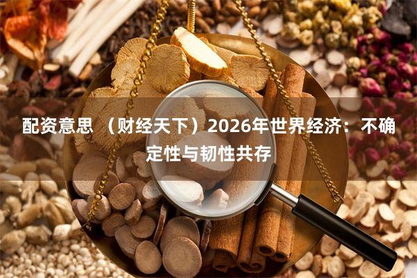 配资意思 （财经天下）2026年世界经济：不确定性与韧性共存